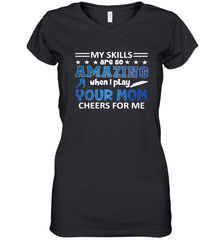 HOCKEY Yours Mom Cheers For Me Women's V-Neck T-Shirt Women's V-Neck T-Shirt - HHHstores