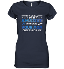 HOCKEY Yours Mom Cheers For Me Women's V-Neck T-Shirt Women's V-Neck T-Shirt - HHHstores