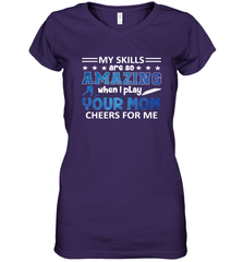 HOCKEY Yours Mom Cheers For Me Women's V-Neck T-Shirt Women's V-Neck T-Shirt - HHHstores