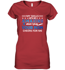 HOCKEY Yours Mom Cheers For Me Women's V-Neck T-Shirt Women's V-Neck T-Shirt - HHHstores