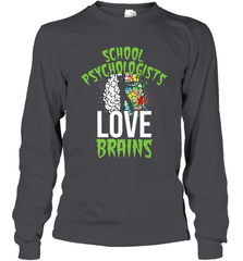 School Psychologists Love Brains Halloween Teacher Long Sleeve T-Shirt Long Sleeve T-Shirt - HHHstores