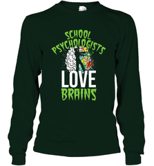 School Psychologists Love Brains Halloween Teacher Long Sleeve T-Shirt Long Sleeve T-Shirt - HHHstores