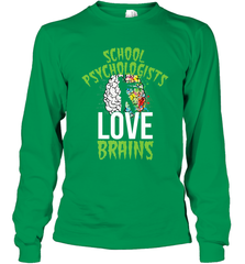 School Psychologists Love Brains Halloween Teacher Long Sleeve T-Shirt Long Sleeve T-Shirt - HHHstores