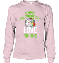 School Psychologists Love Brains Halloween Teacher Long Sleeve T-Shirt Long Sleeve T-Shirt - HHHstores
