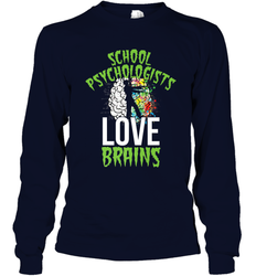 School Psychologists Love Brains Halloween Teacher Long Sleeve T-Shirt