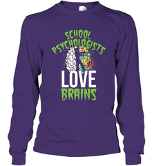 School Psychologists Love Brains Halloween Teacher Long Sleeve T-Shirt Long Sleeve T-Shirt - HHHstores