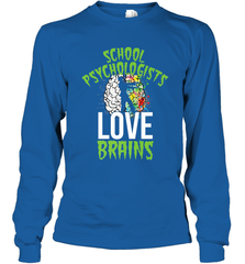 School Psychologists Love Brains Halloween Teacher Long Sleeve T-Shirt Long Sleeve T-Shirt - HHHstores