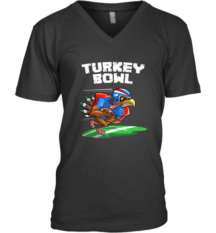 Cool Turkey Bowl _ Funny Thanksgiving Football Player Gift Men's V-Neck Men's V-Neck / Black / S Men's V-Neck - HHHstores