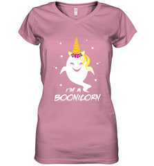 I'm A Boonicorn Cute Halloween Unicorn Boo Ghost Women's V-Neck T-Shirt Women's V-Neck T-Shirt - HHHstores