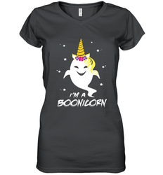 I'm A Boonicorn Cute Halloween Unicorn Boo Ghost Women's V-Neck T-Shirt