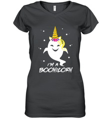 I'm A Boonicorn Cute Halloween Unicorn Boo Ghost Women's V-Neck T-Shirt Women's V-Neck T-Shirt - HHHstores