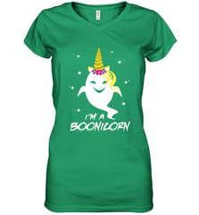I'm A Boonicorn Cute Halloween Unicorn Boo Ghost Women's V-Neck T-Shirt Women's V-Neck T-Shirt - HHHstores