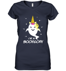 I'm A Boonicorn Cute Halloween Unicorn Boo Ghost Women's V-Neck T-Shirt Women's V-Neck T-Shirt - HHHstores