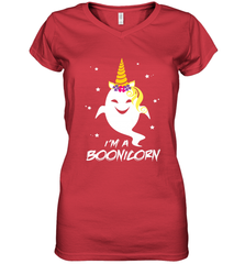 I'm A Boonicorn Cute Halloween Unicorn Boo Ghost Women's V-Neck T-Shirt Women's V-Neck T-Shirt - HHHstores