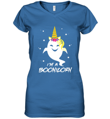 I'm A Boonicorn Cute Halloween Unicorn Boo Ghost Women's V-Neck T-Shirt Women's V-Neck T-Shirt - HHHstores