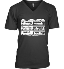 I am strong, fearless wise Best Novelty Gift Wing Inspirational Quote Men's V-Neck Men's V-Neck - HHHstores