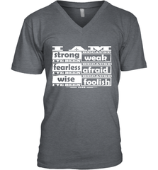 I am strong, fearless wise Best Novelty Gift Wing Inspirational Quote Men's V-Neck Men's V-Neck - HHHstores