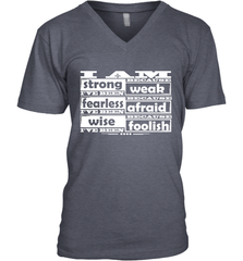 I am strong, fearless wise Best Novelty Gift Wing Inspirational Quote Men's V-Neck Men's V-Neck - HHHstores