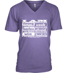 I am strong, fearless wise Best Novelty Gift Wing Inspirational Quote Men's V-Neck Men's V-Neck - HHHstores