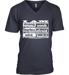 I am strong, fearless wise Best Novelty Gift Wing Inspirational Quote Men's V-Neck Men's V-Neck - HHHstores