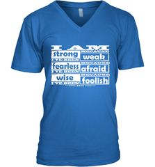 I am strong, fearless wise Best Novelty Gift Wing Inspirational Quote Men's V-Neck Men's V-Neck - HHHstores