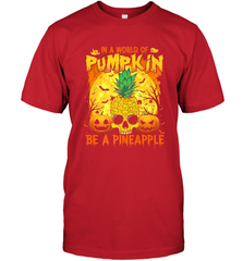 In A World Of Pumpkin Be A Pineapple Skull Halloween Funny Men's T-Shirt Men's T-Shirt - HHHstores