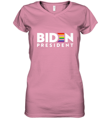 Joseph Biden For President T Shirt_ LGBT Gay Pride Rainbow Women's V-Neck T-Shirt Women's V-Neck T-Shirt - HHHstores