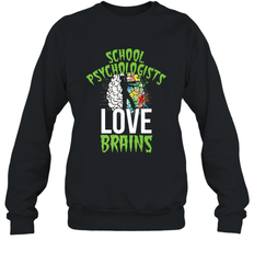 School Psychologists Love Brains Halloween Teacher Crewneck Sweatshirt