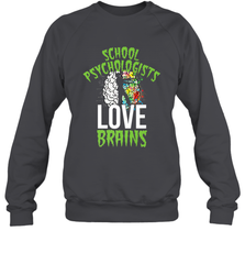 School Psychologists Love Brains Halloween Teacher Crewneck Sweatshirt Crewneck Sweatshirt - HHHstores