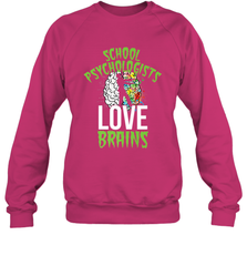 School Psychologists Love Brains Halloween Teacher Crewneck Sweatshirt Crewneck Sweatshirt - HHHstores
