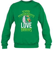 School Psychologists Love Brains Halloween Teacher Crewneck Sweatshirt Crewneck Sweatshirt - HHHstores
