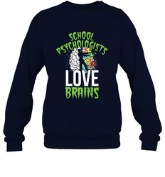 School Psychologists Love Brains Halloween Teacher Crewneck Sweatshirt