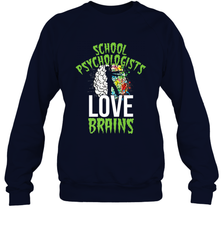 School Psychologists Love Brains Halloween Teacher Crewneck Sweatshirt Crewneck Sweatshirt - HHHstores