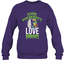 School Psychologists Love Brains Halloween Teacher Crewneck Sweatshirt Crewneck Sweatshirt - HHHstores