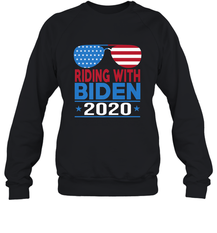 Riding With Biden Joe Biden 2020 For President Vote Gift Crewneck Sweatshirt Crewneck Sweatshirt / Black / S Crewneck Sweatshirt - HHHstores