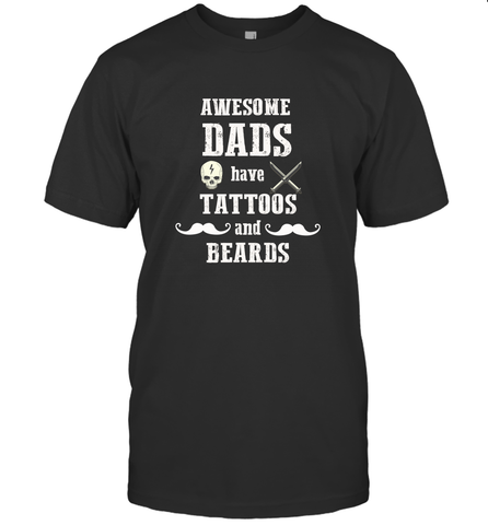 Awesome dads have tattoo and beards Happy Father's day Men's T-Shirt Men's T-Shirt / Black / S Men's T-Shirt - HHHstores