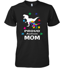 Proud Autism Mom T Rex Dinosaur Autism Awareness Men's Premium T-Shirt Men's Premium T-Shirt - HHHstores
