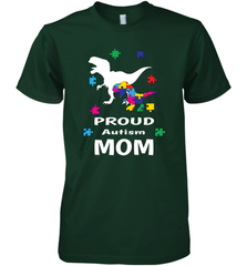 Proud Autism Mom T Rex Dinosaur Autism Awareness Men's Premium T-Shirt Men's Premium T-Shirt - HHHstores