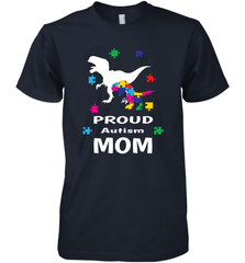 Proud Autism Mom T Rex Dinosaur Autism Awareness Men's Premium T-Shirt Men's Premium T-Shirt - HHHstores