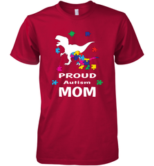 Proud Autism Mom T Rex Dinosaur Autism Awareness Men's Premium T-Shirt Men's Premium T-Shirt - HHHstores