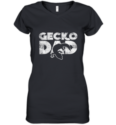 Vintage Gecko Dad  Animal Daddy Fathers Day Gecko Women's V-Neck T-Shirt
