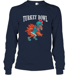Cool Turkey Bowl _ Funny Thanksgiving Football Player Long Sleeve T-Shirt