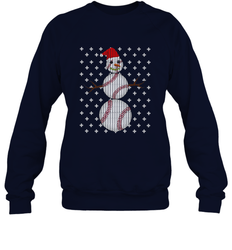 UGLY CHRISTMAS Baseball Snowman Holiday Santa Funny Men Gift Crewneck Sweatshirt