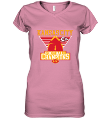 Kansas City Old School Football _ The City Of Champions LIV Women's V-Neck T-Shirt Women's V-Neck T-Shirt - HHHstores
