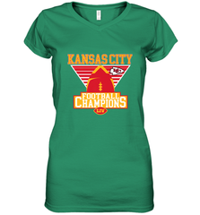 Kansas City Old School Football _ The City Of Champions LIV Women's V-Neck T-Shirt Women's V-Neck T-Shirt - HHHstores