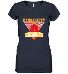 Kansas City Old School Football _ The City Of Champions LIV Women's V-Neck T-Shirt Women's V-Neck T-Shirt - HHHstores