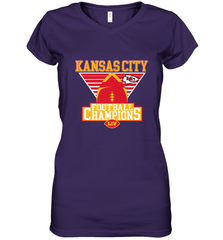 Kansas City Old School Football _ The City Of Champions LIV Women's V-Neck T-Shirt Women's V-Neck T-Shirt - HHHstores