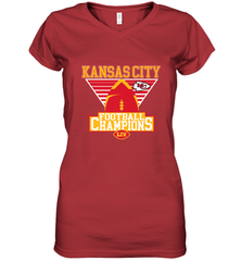 Kansas City Old School Football _ The City Of Champions LIV Women's V-Neck T-Shirt Women's V-Neck T-Shirt - HHHstores