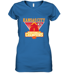 Kansas City Old School Football _ The City Of Champions LIV Women's V-Neck T-Shirt Women's V-Neck T-Shirt - HHHstores