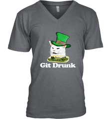 Git Drunk Funny Arguing Cat Meme St Patricks Day Men's V-Neck Men's V-Neck - HHHstores